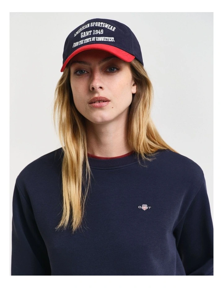 Shield Crew Neck Sweat Dress in Evening Blue image 4