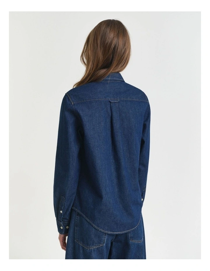 Regular Fit Denim Shirt in Dark Blue image 2