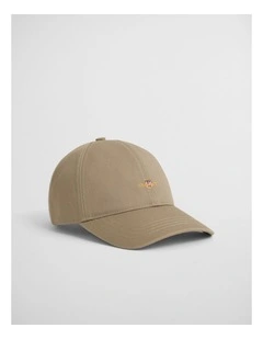 Shield Cotton Twill Cap in Taupe Beige