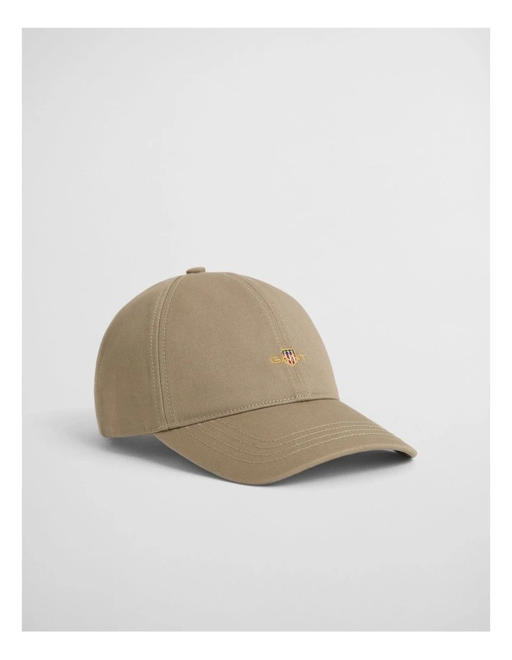 Shield Cotton Twill Cap in Taupe Beige image 1