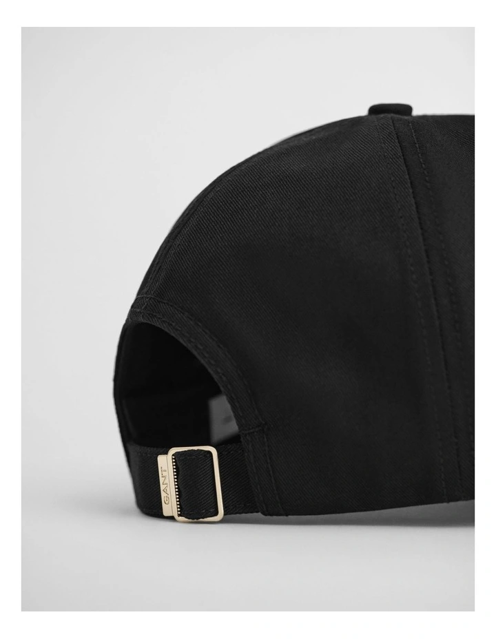 Shield Cotton Twill Cap in Black image 2