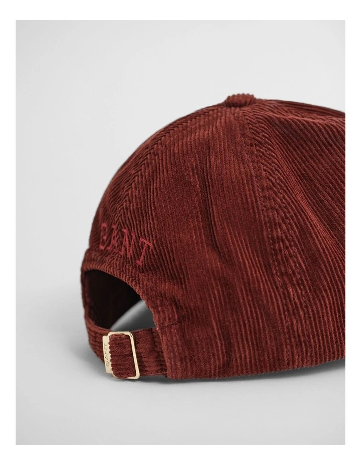 G Embroidered Corduroy Cap in Plum Wine image 2