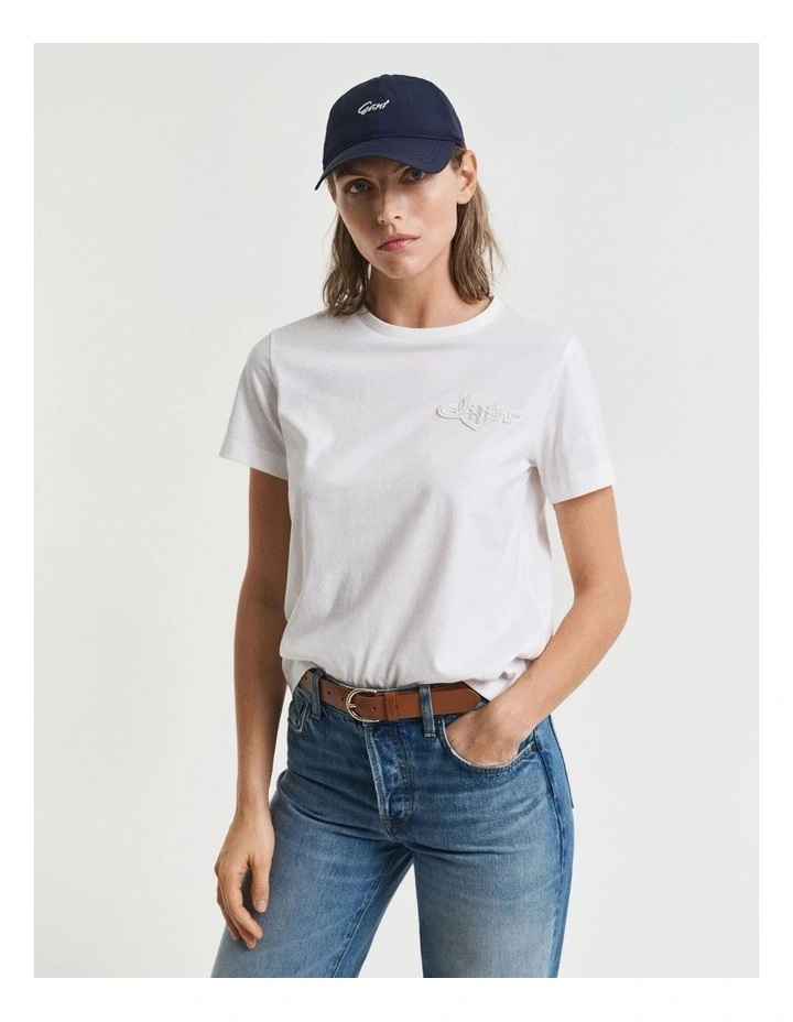 Tonal Shield T-shirt in White image 1