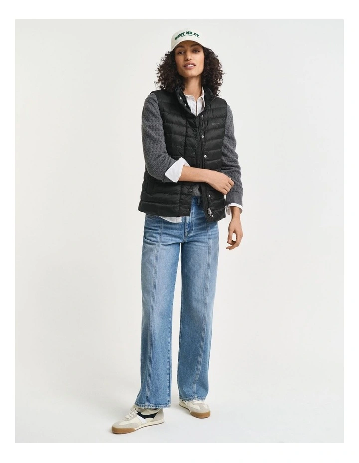 Light Down Vest in Black image 3