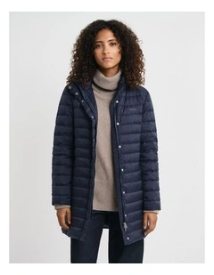 Light Down Coat in Evening Blue
