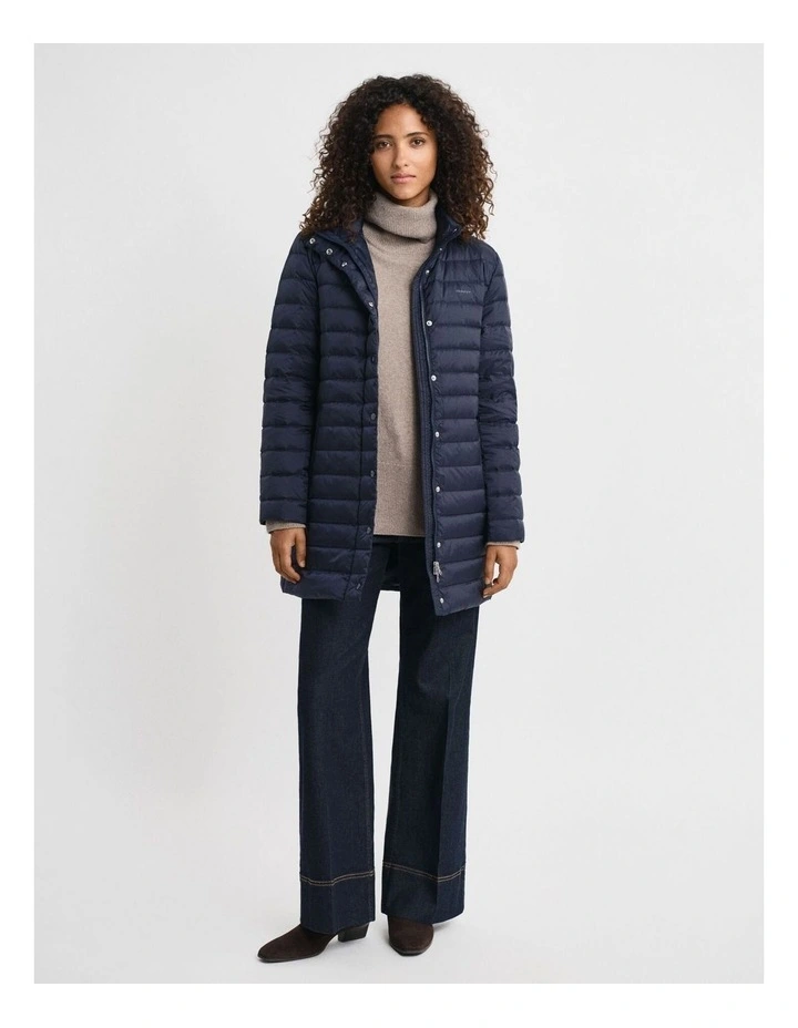 Light Down Coat in Evening Blue image 3