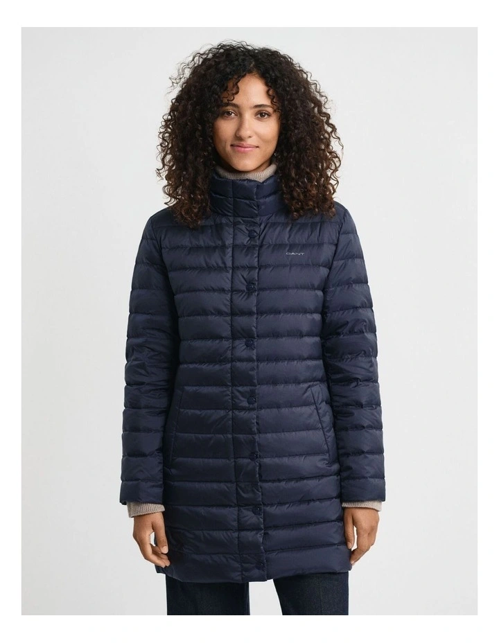 Light Down Coat in Evening Blue image 4