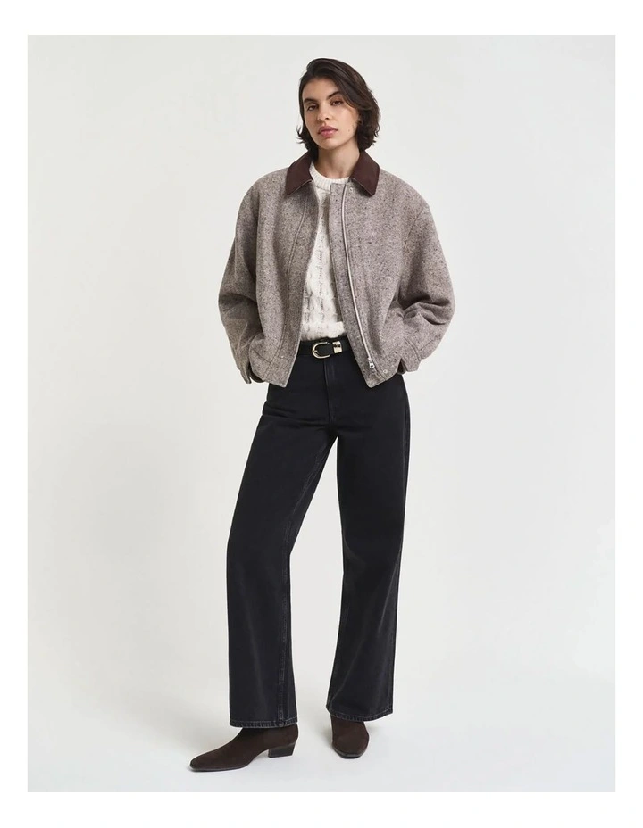 Puff Sleeve Cable Knit Short Sleeve Top in Cream image 4