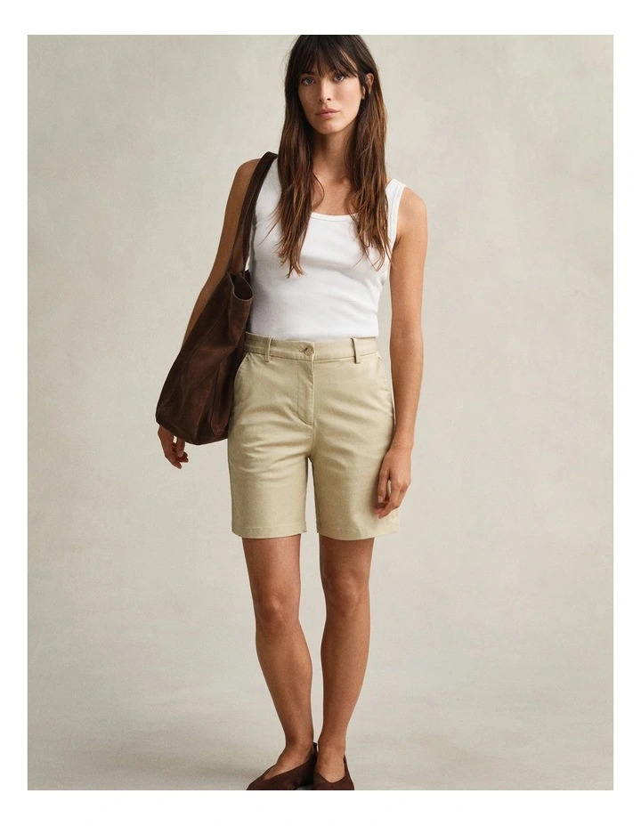 Chino Shorts in Oat Beige image 5