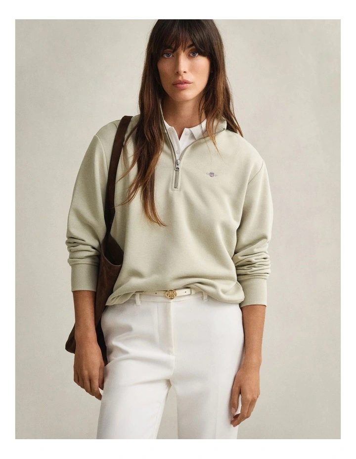 Shield Half Zip Sweatshirt in Country Beige image 1