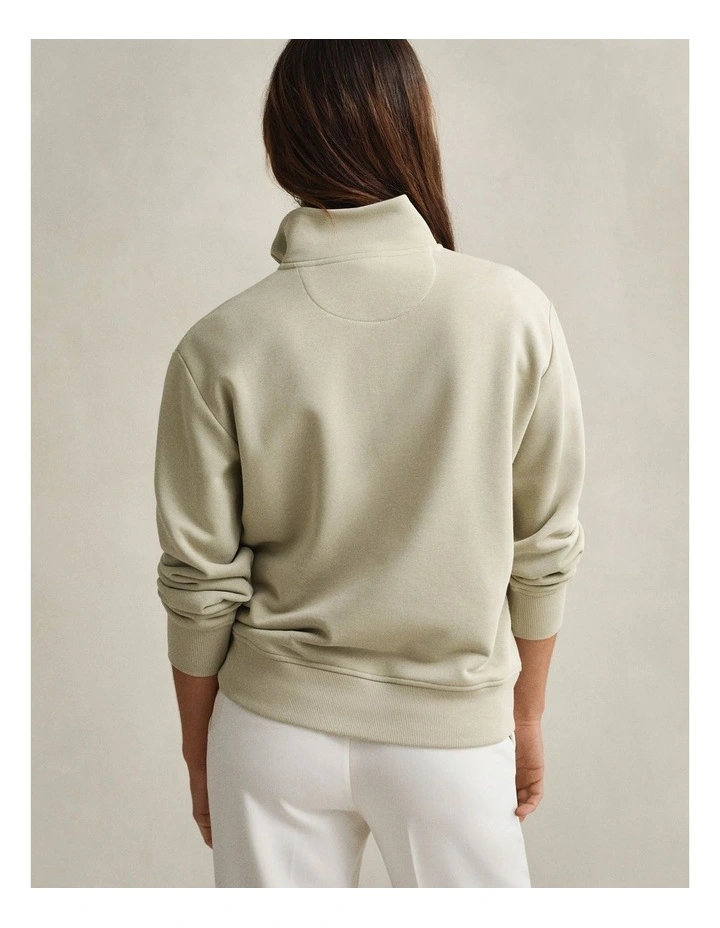 Shield Half Zip Sweatshirt in Country Beige image 2