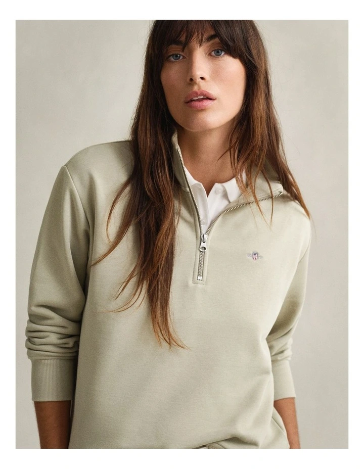 Shield Half Zip Sweatshirt in Country Beige image 3