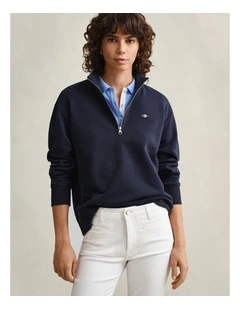 Shield Half Zip Sweatshirt in Evening Blue