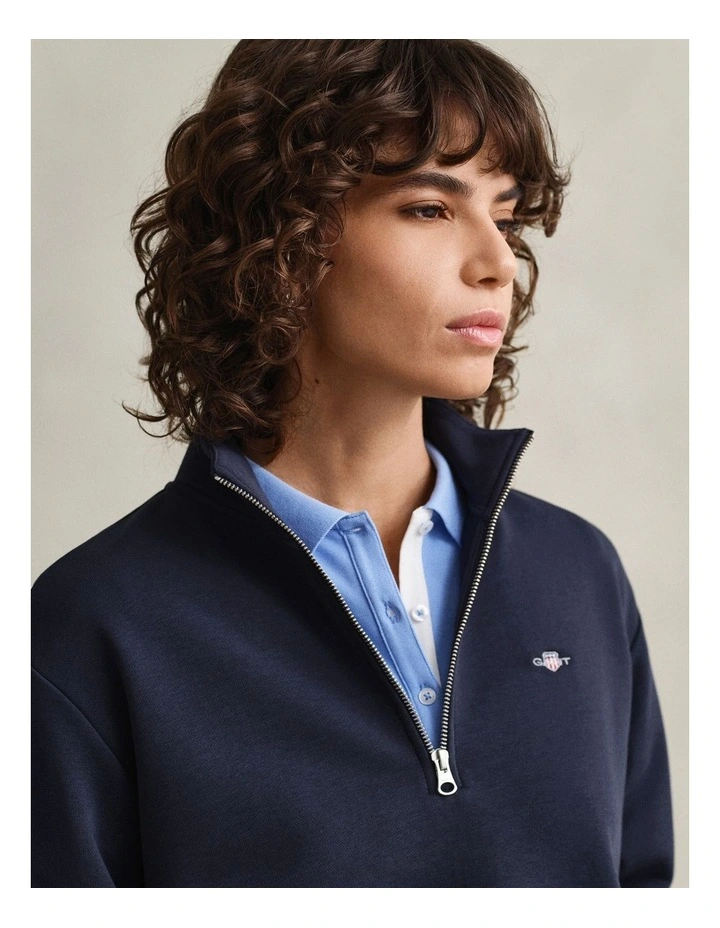 Shield Half Zip Sweatshirt in Evening Blue image 3