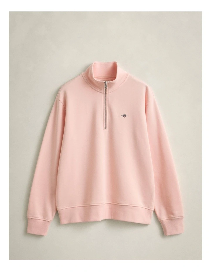 Shield Half Zip Sweatshirt in Apricot Pink image 5