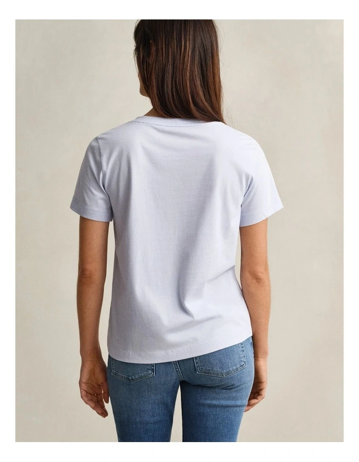 Shield V-Neck T-Shirt in Light Blue image 2
