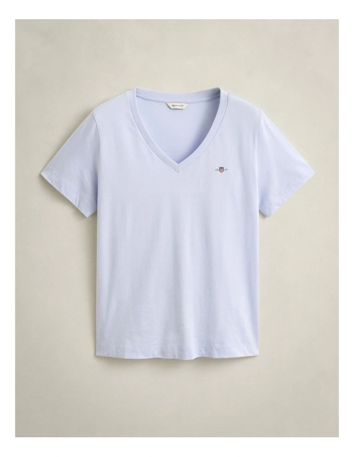 Shield V-Neck T-Shirt in Light Blue image 5