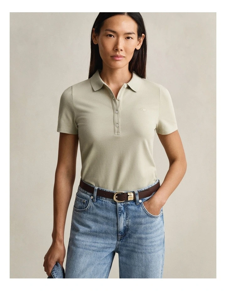 Slim Fit Polo Shirt in Country Beige image 1