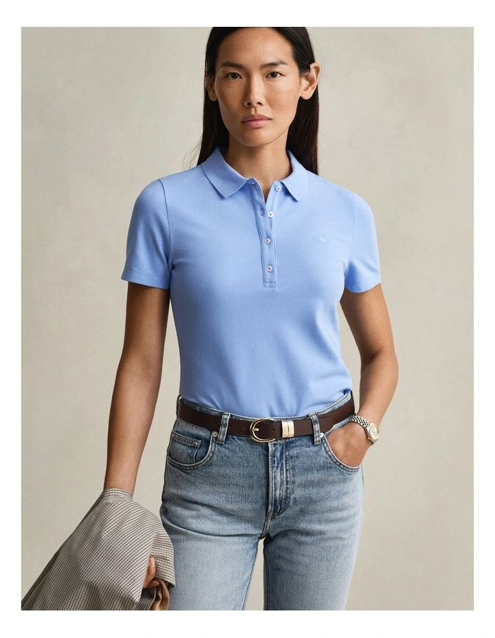 Slim Fit Polo Shirt in Palace Blue image 1