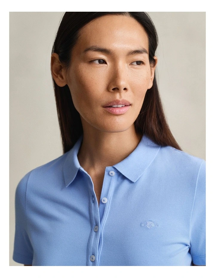 Slim Fit Polo Shirt in Palace Blue image 3