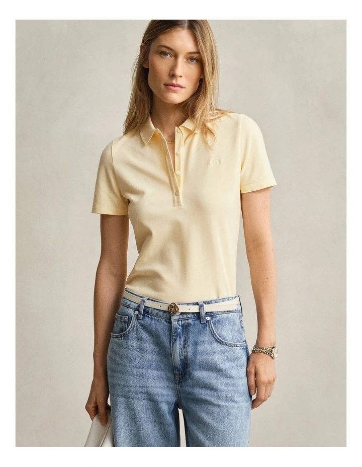 Slim Fit Polo Shirt in Vanilla Yellow image 1