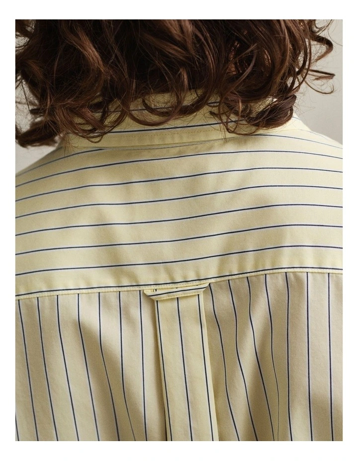 Regular Fit Classic Striped Poplin Shirt in Vanilla Yellow image 3