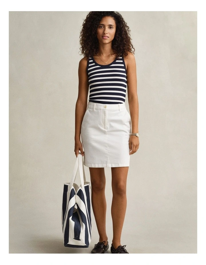 Chino Skirt in Eggshell image 6