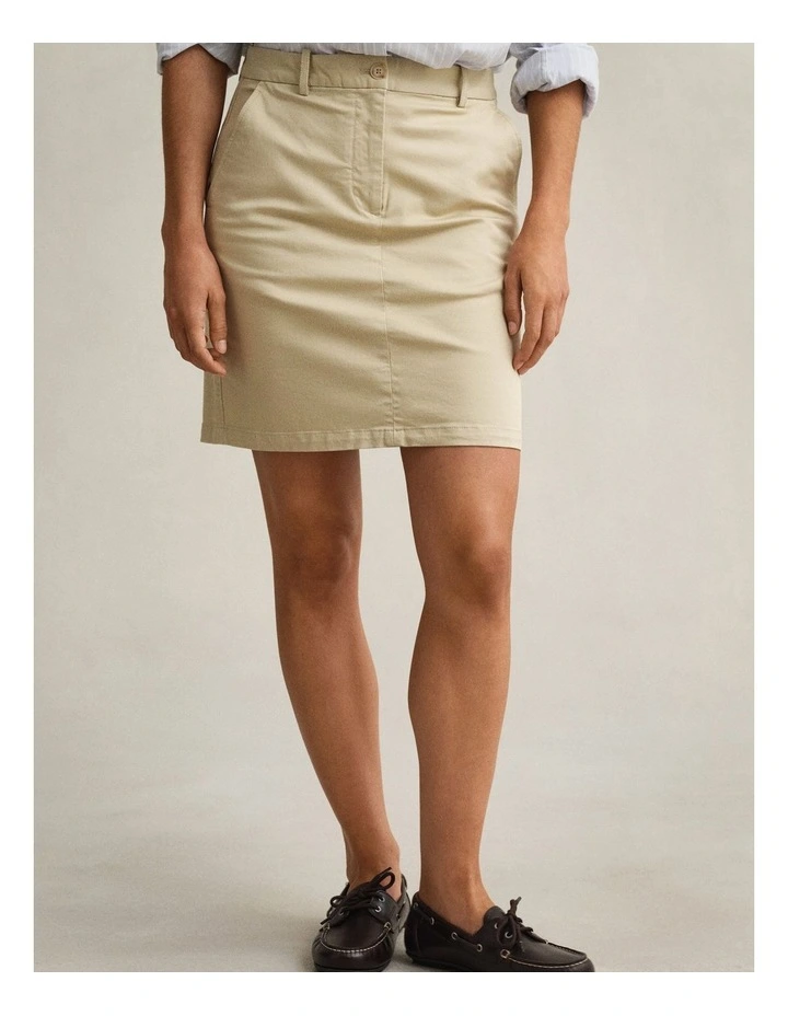 Chino Skirt in Oat Beige image 1