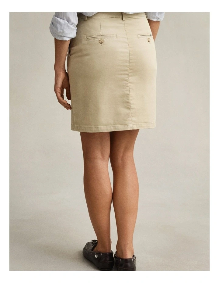 Chino Skirt in Oat Beige image 2