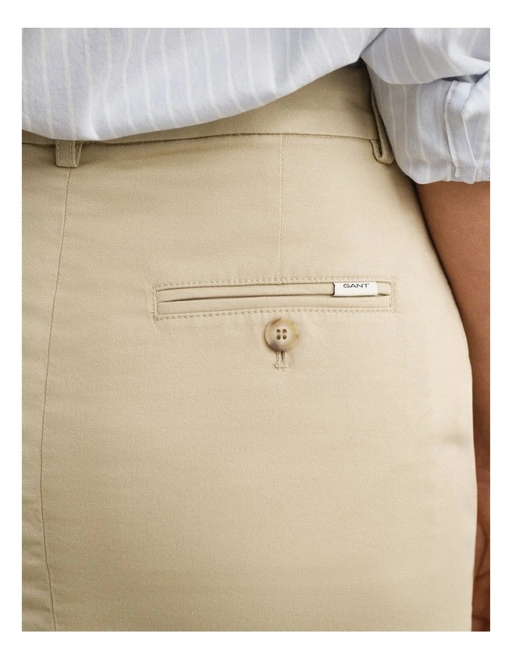Chino Skirt in Oat Beige image 3