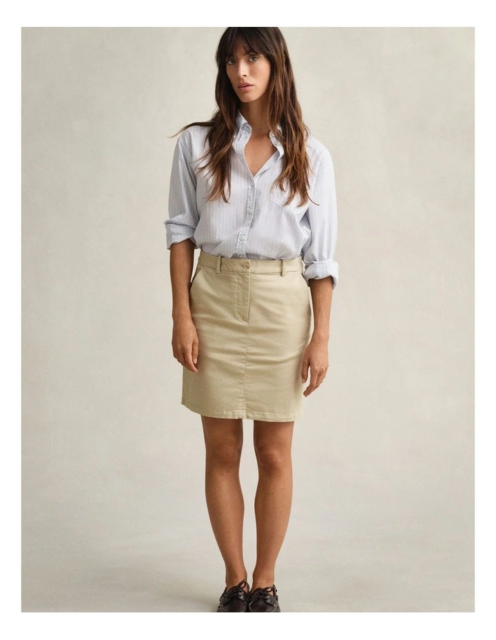 Chino Skirt in Oat Beige image 5