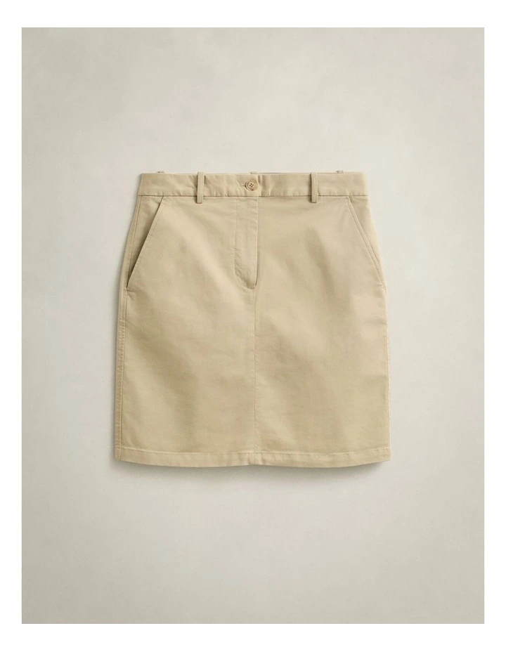 Chino Skirt in Oat Beige image 6