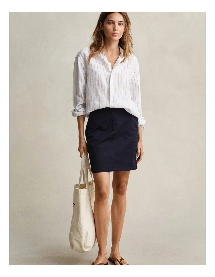 Chino Skirt in Evening Blue image 5