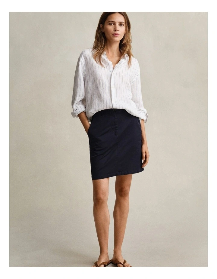 Chino Skirt in Evening Blue image 6