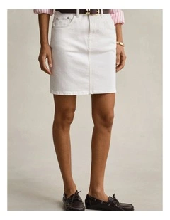 Short Denim Skirt in Eggshell