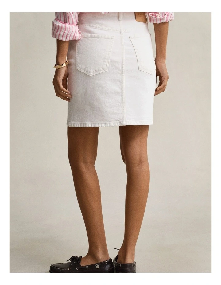Short Denim Skirt in Eggshell image 2