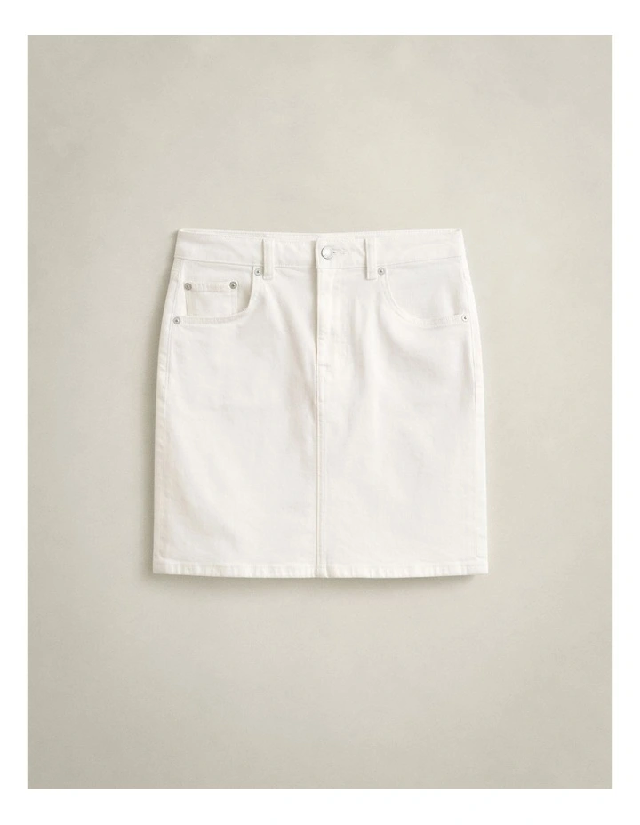 Short Denim Skirt in Eggshell image 6