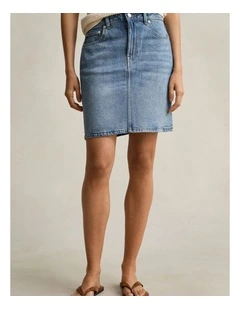 Short Denim Skirt in Semi Light Blue