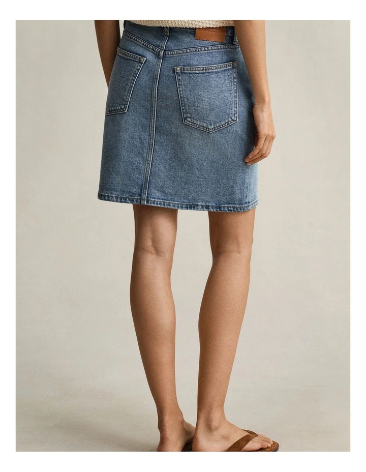 Short Denim Skirt in Semi Light Blue image 2