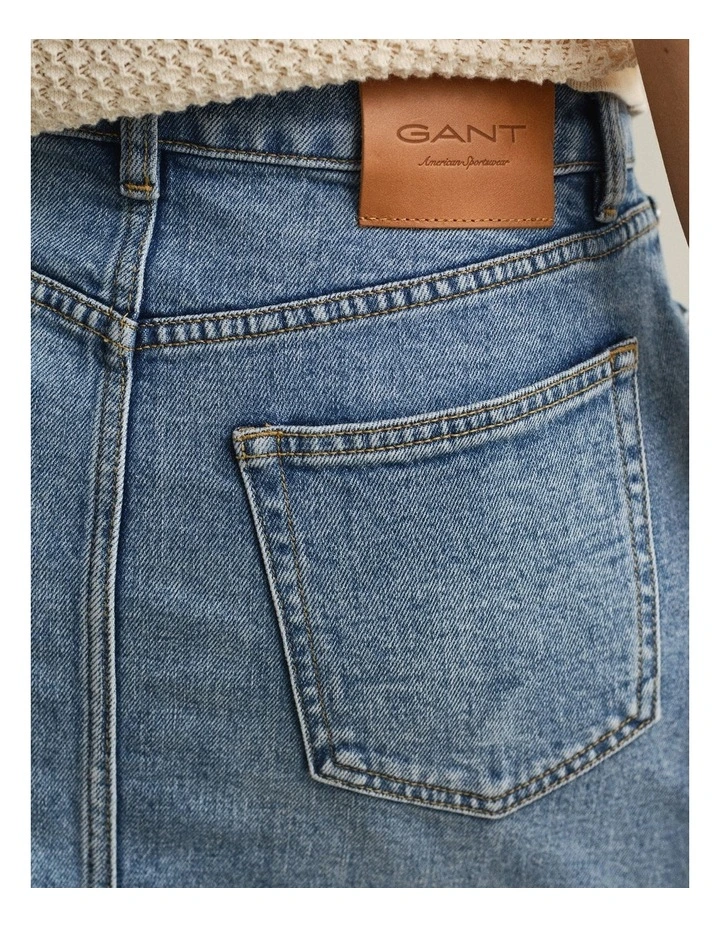 Short Denim Skirt in Semi Light Blue image 3
