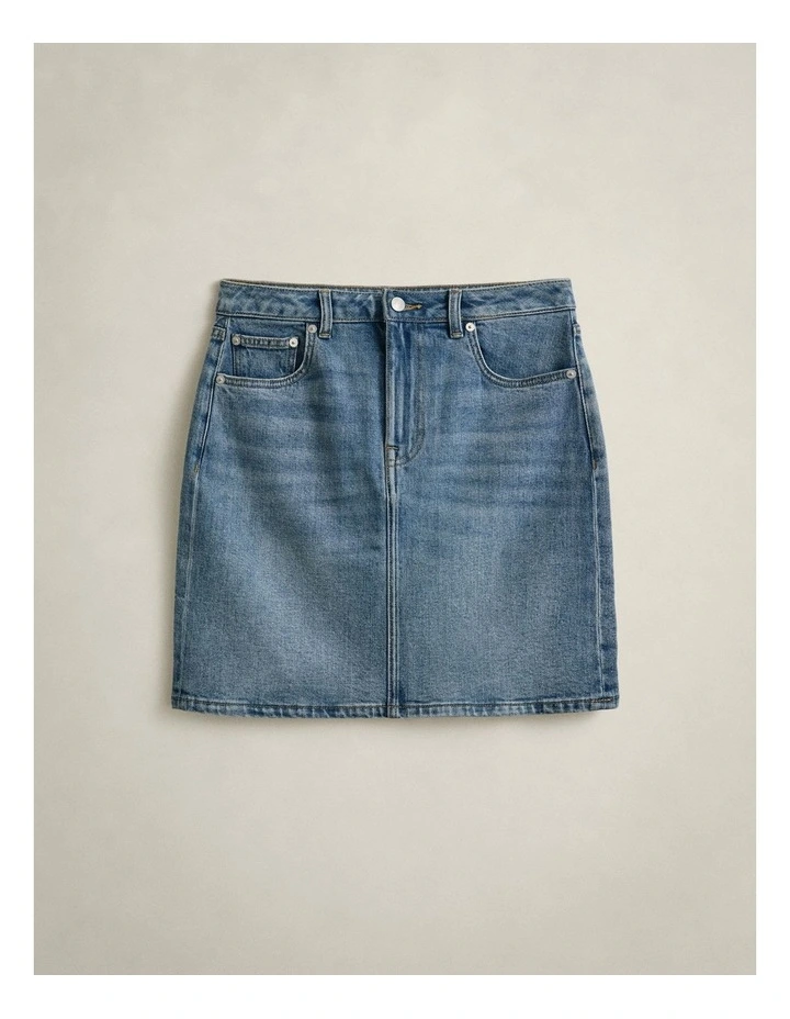Short Denim Skirt in Semi Light Blue image 7