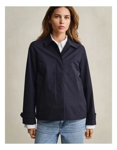 Short Car Coat in Evening Blue