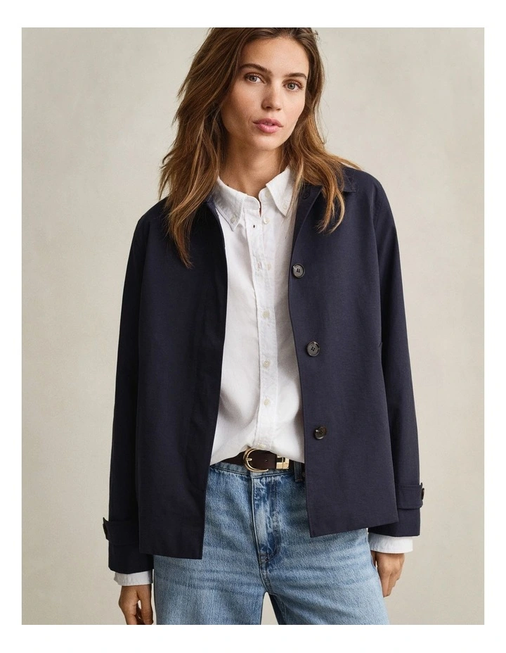 Short Car Coat in Evening Blue image 6