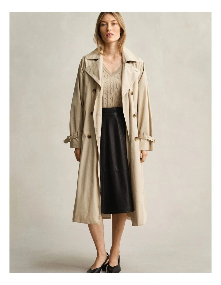 Cable Knit VinNeck Sweater in Oat Beige image 4