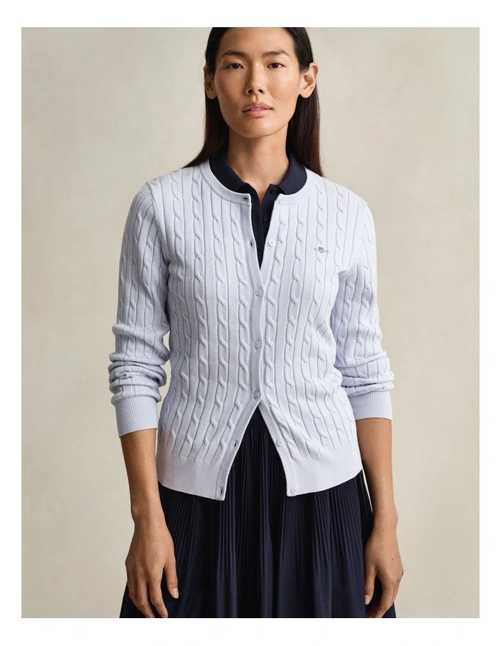 Cable Knit Cardigan in Light Blue image 1