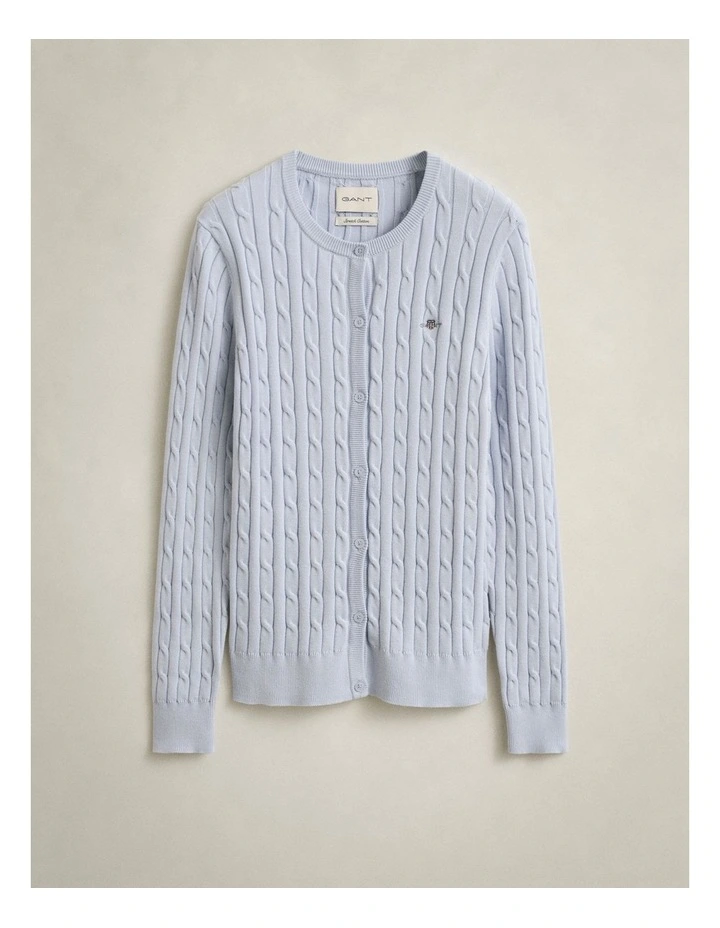 Cable Knit Cardigan in Light Blue image 5
