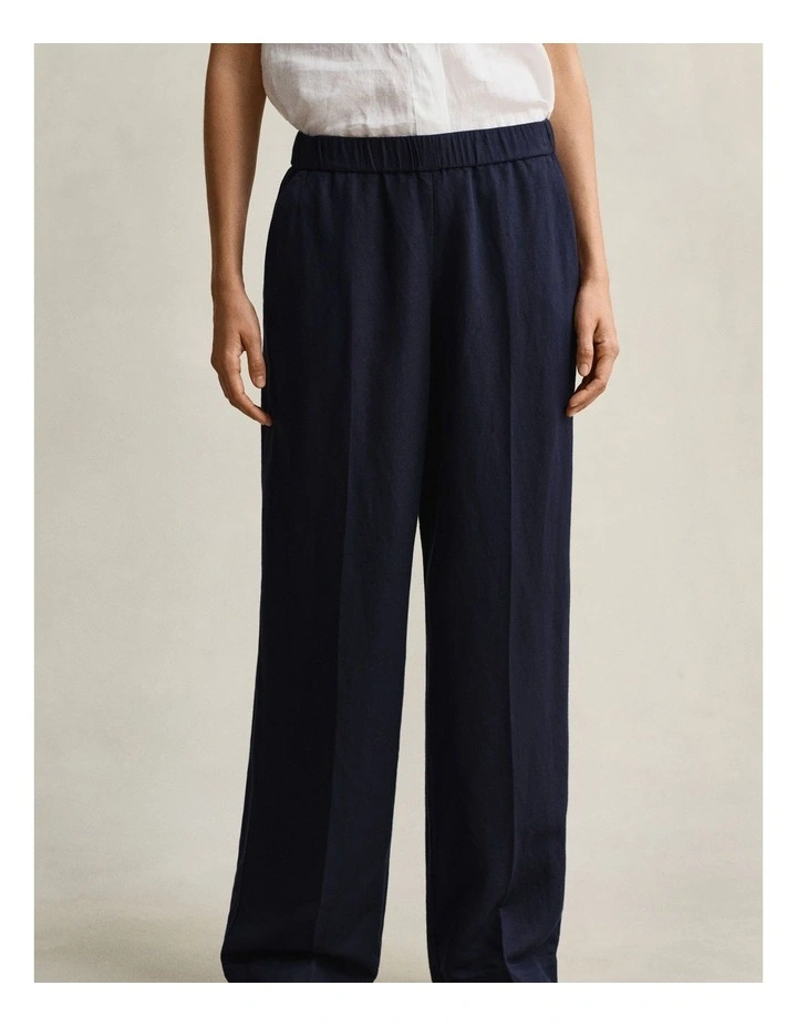 Linen Blend Pants in Evening Blue image 1