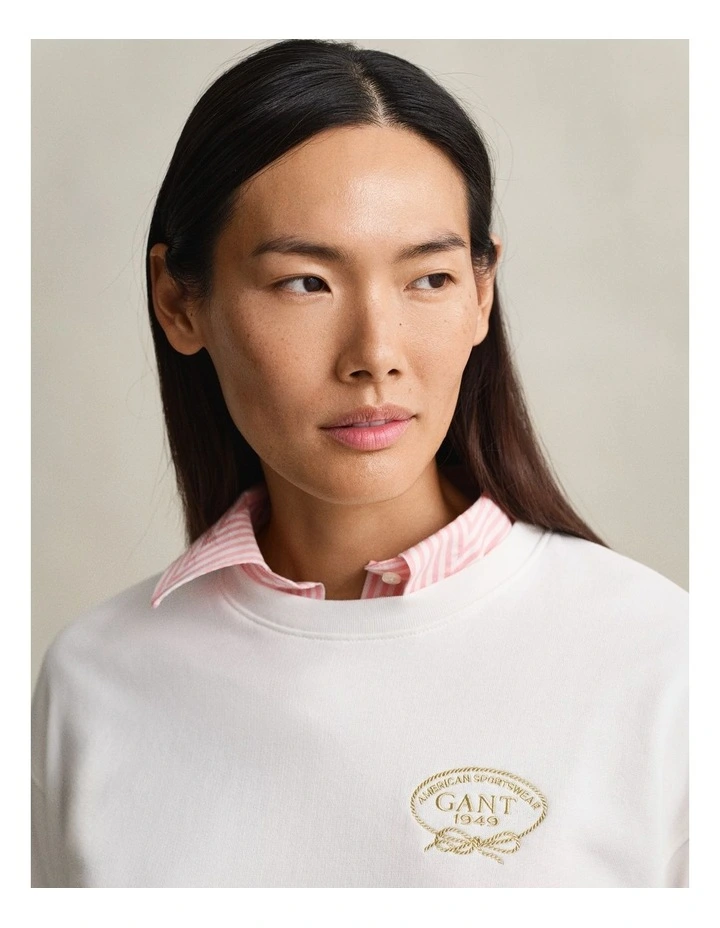 Rope Graphic Sweatshirt in Eggshell image 3