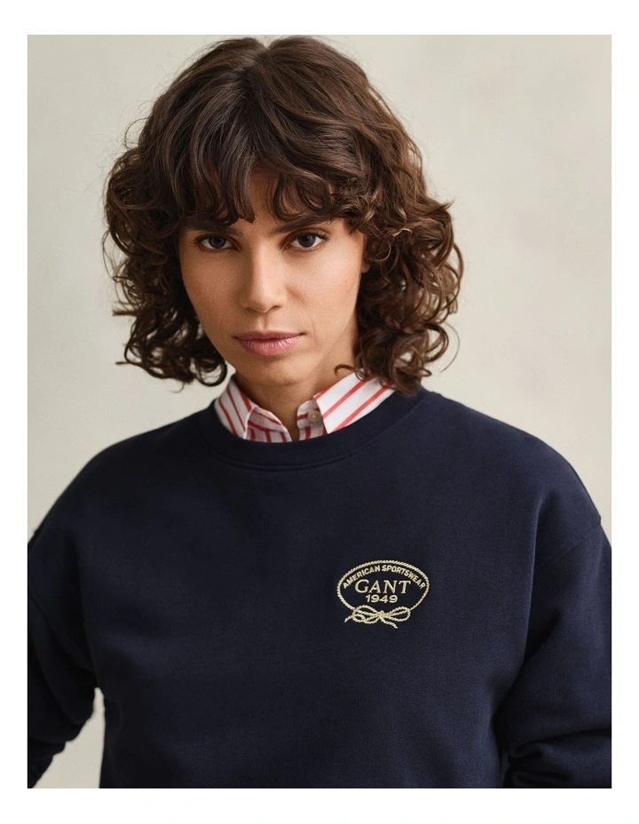 Rope Graphic Sweatshirt in Evening Blue image 3