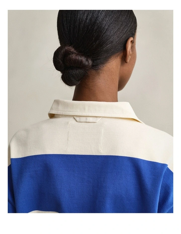 Striped Cotton Heavy Rugger in Royal Blue image 3